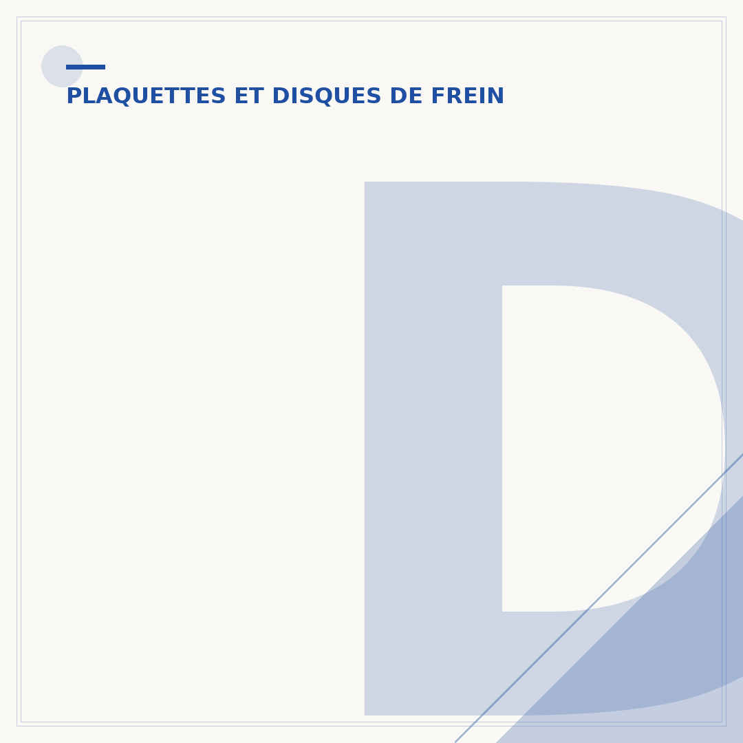 Durée de vie des plaquettes de frein arrière