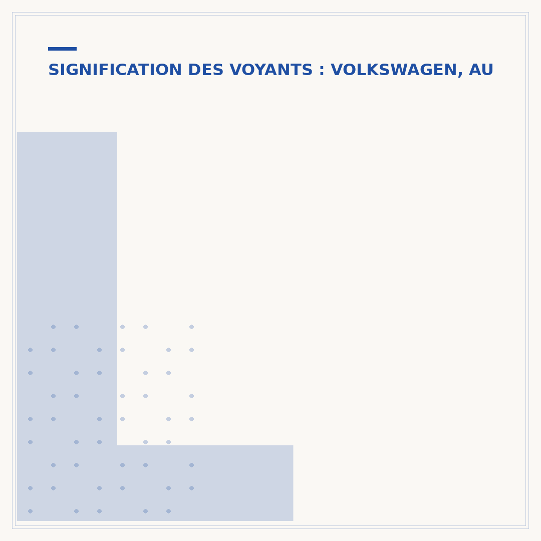 Liste voyants Audi A3 : comprendre chaque symbole