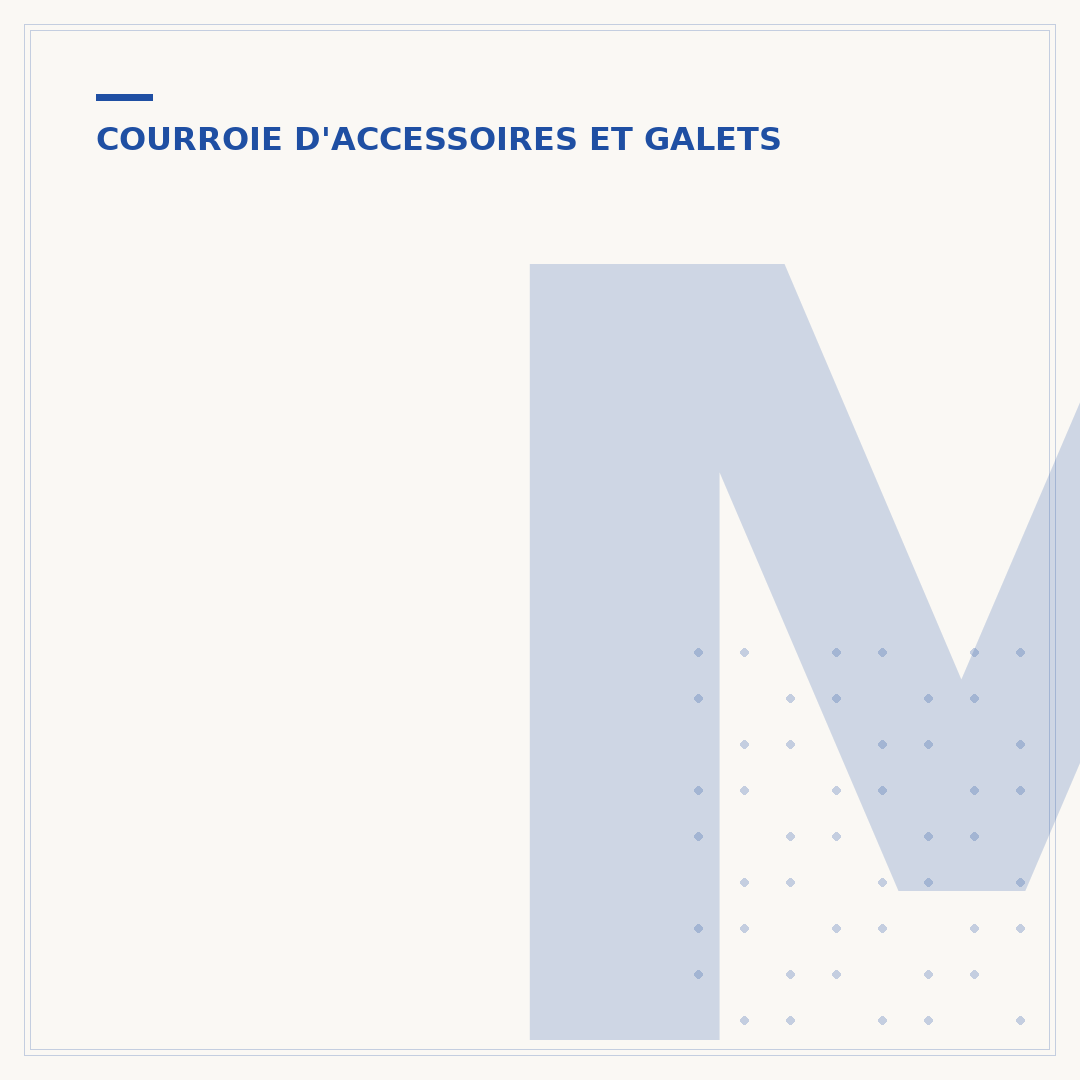 Montage de la courroie d'accessoire