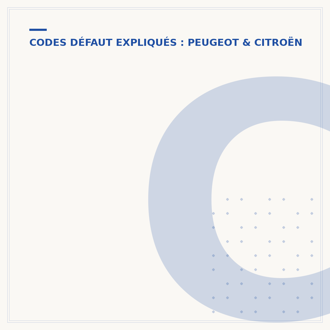 Citroën P20e8 : comprendre les codes d'erreur courants