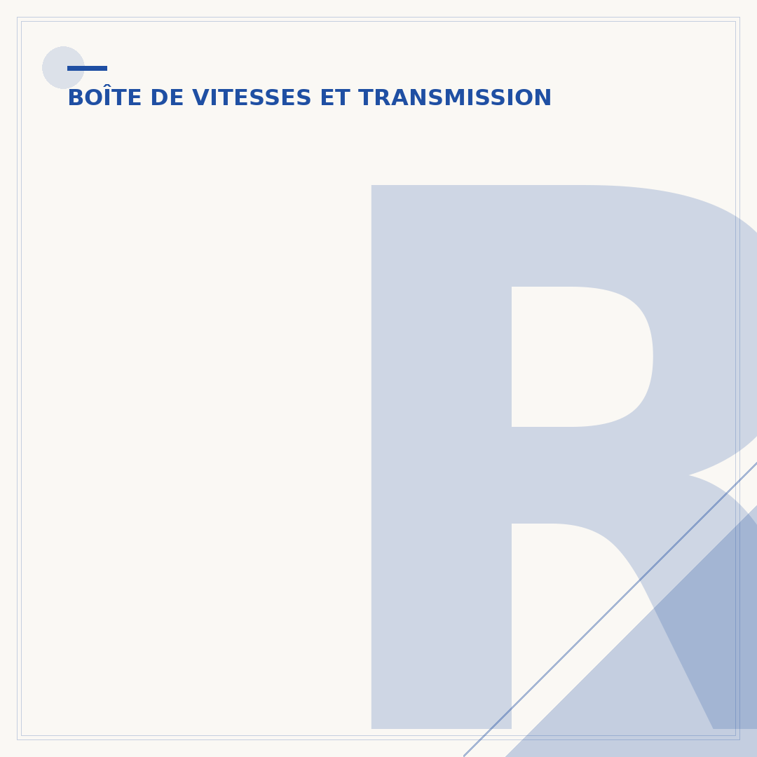 Réglage de la tringlerie de boîte de vitesse Renault
