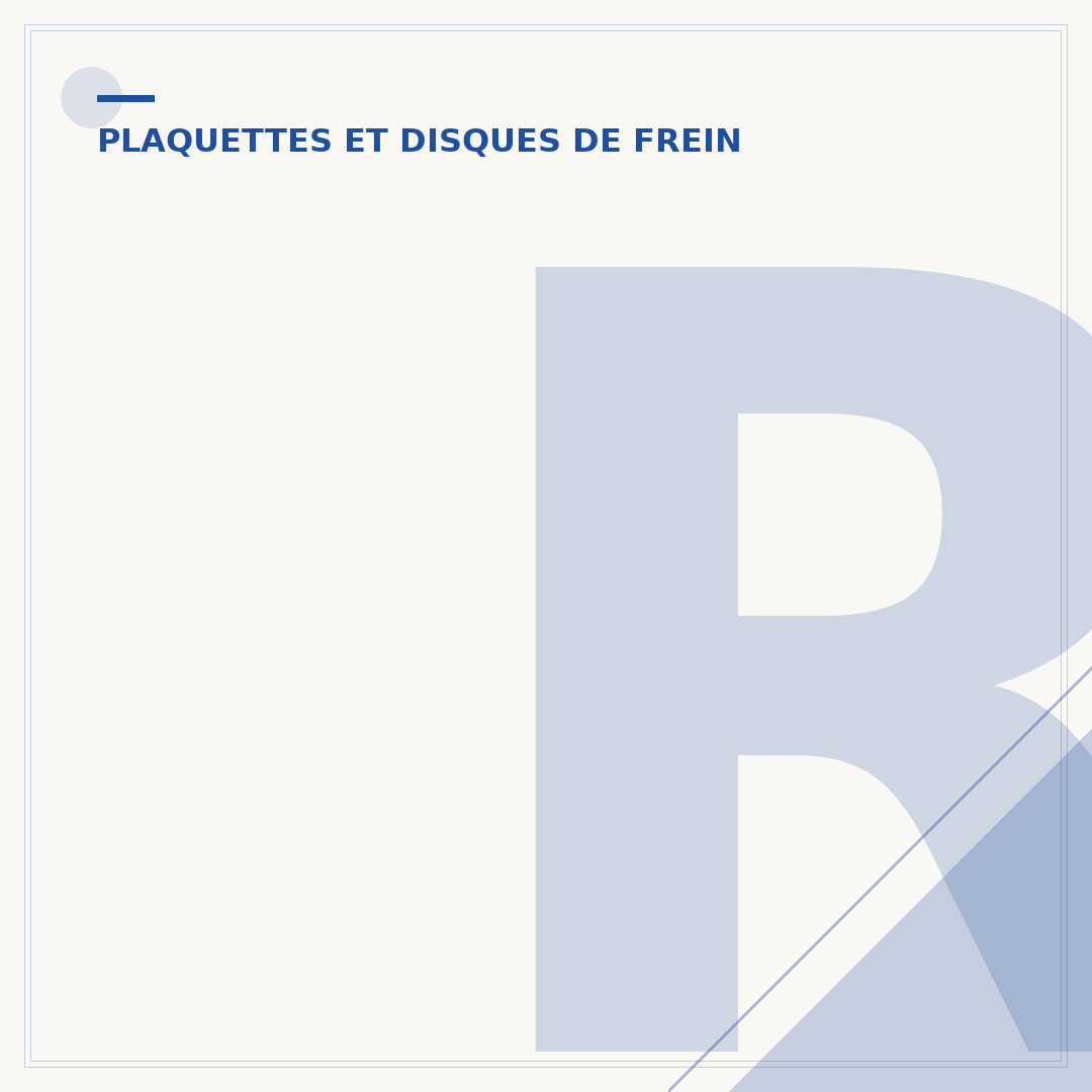 Rodage des disques de frein