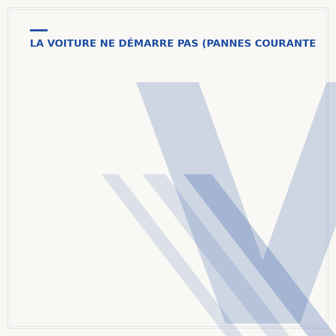 Voiture qui cale au démarrage : causes et solutions