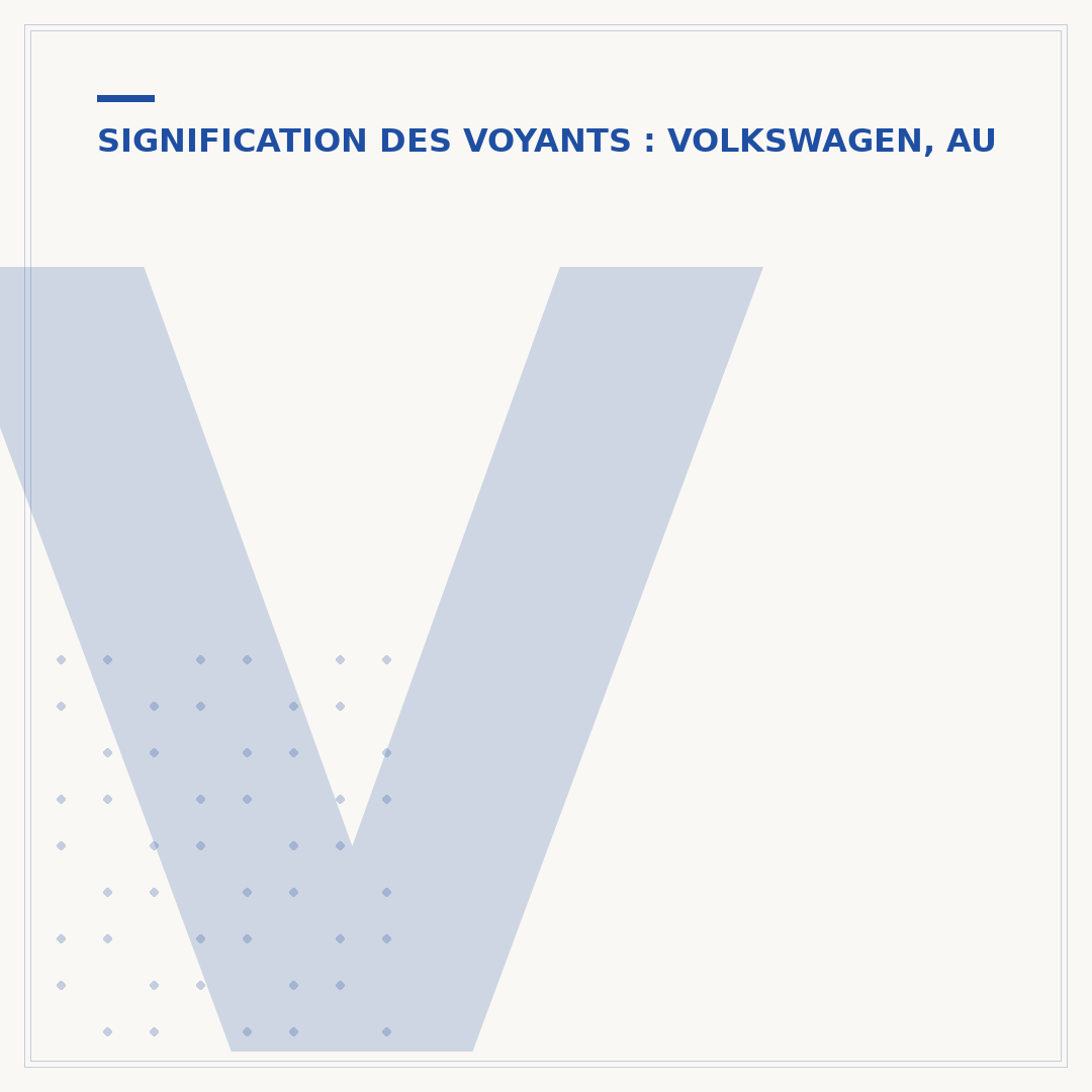 Voyant Audi A3 : signification des témoins lumineux