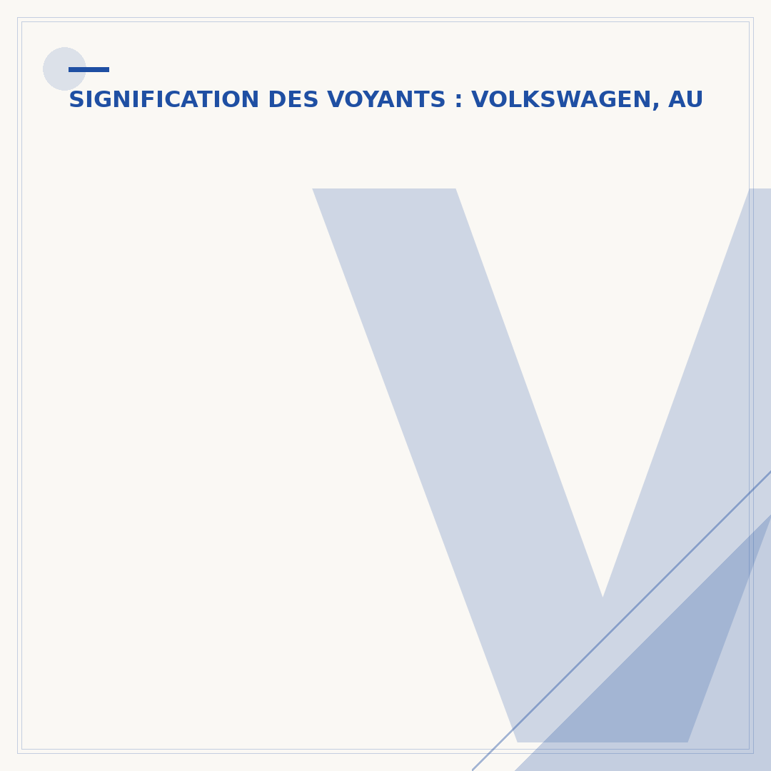 Voyant orange Audi A3 : signification et étapes à suivre