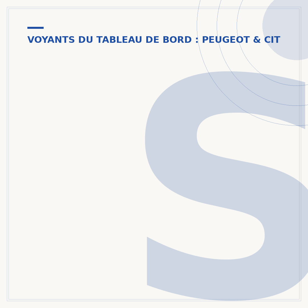 Signification des voyants du tableau de bord Peugeot 2008