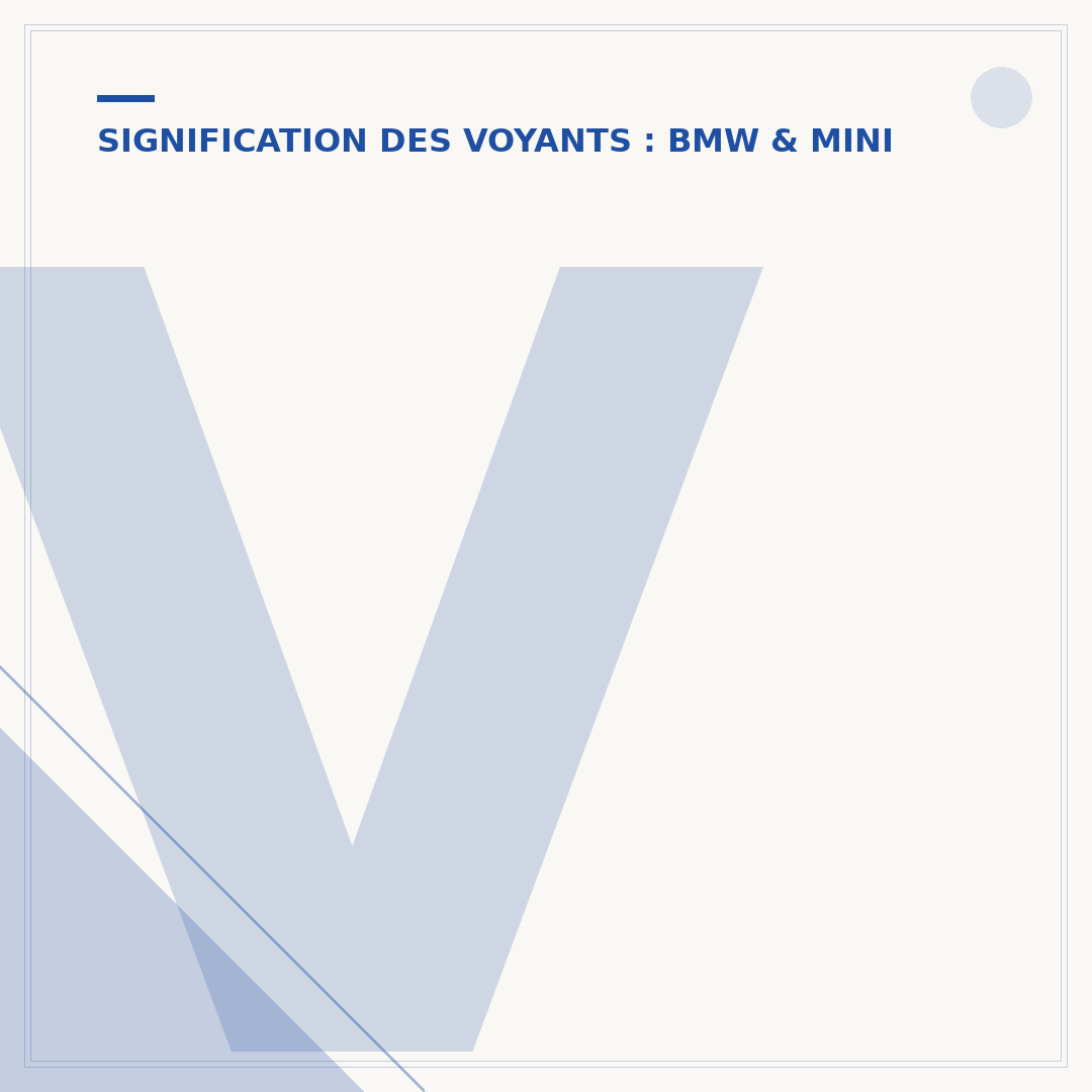 Voyant voiture sur pont BMW : signification et vérifications