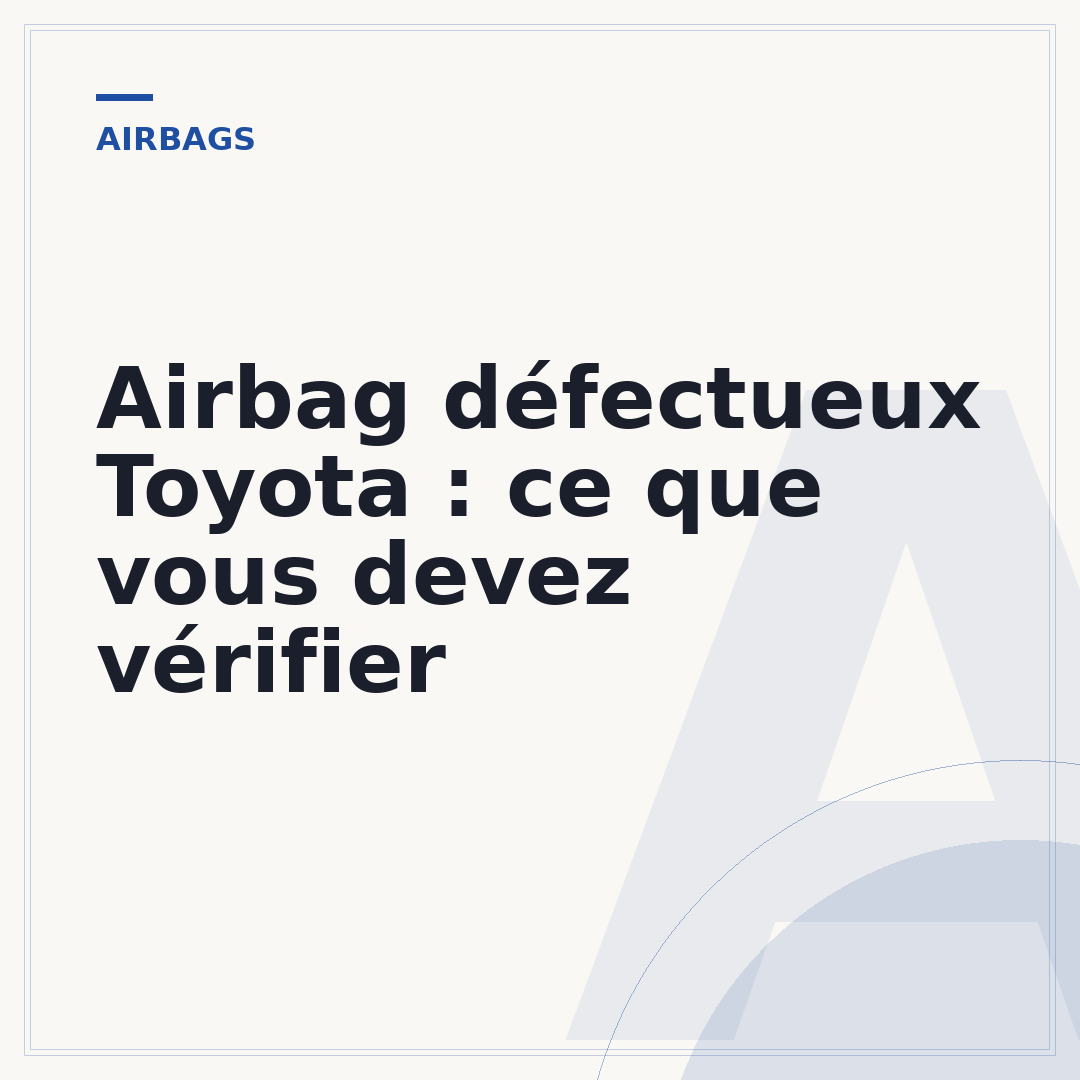 Airbag défectueux Toyota : ce que vous devez vérifier