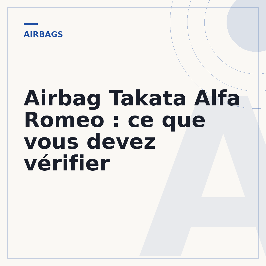 Airbag Takata Alfa Romeo : ce que vous devez vérifier