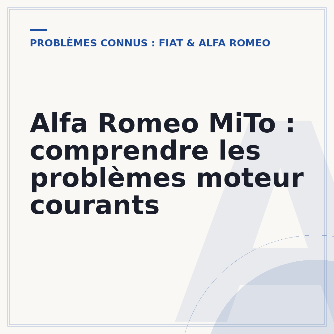 Alfa Romeo MiTo : comprendre les problèmes moteur courants