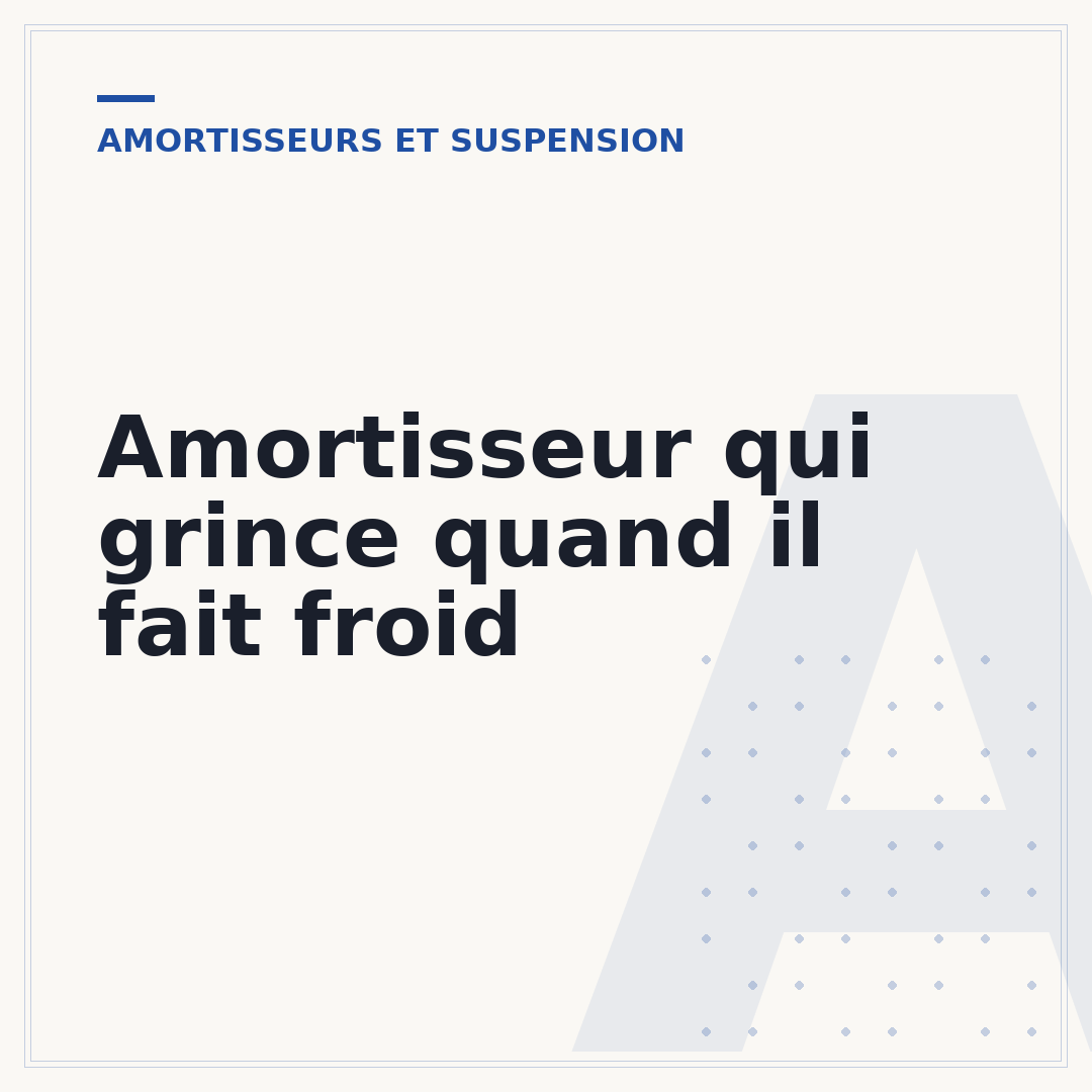 Amortisseur qui grince quand il fait froid
