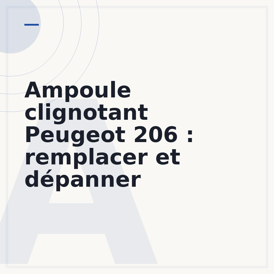 Ampoule clignotant Peugeot 206 : remplacer et dépanner