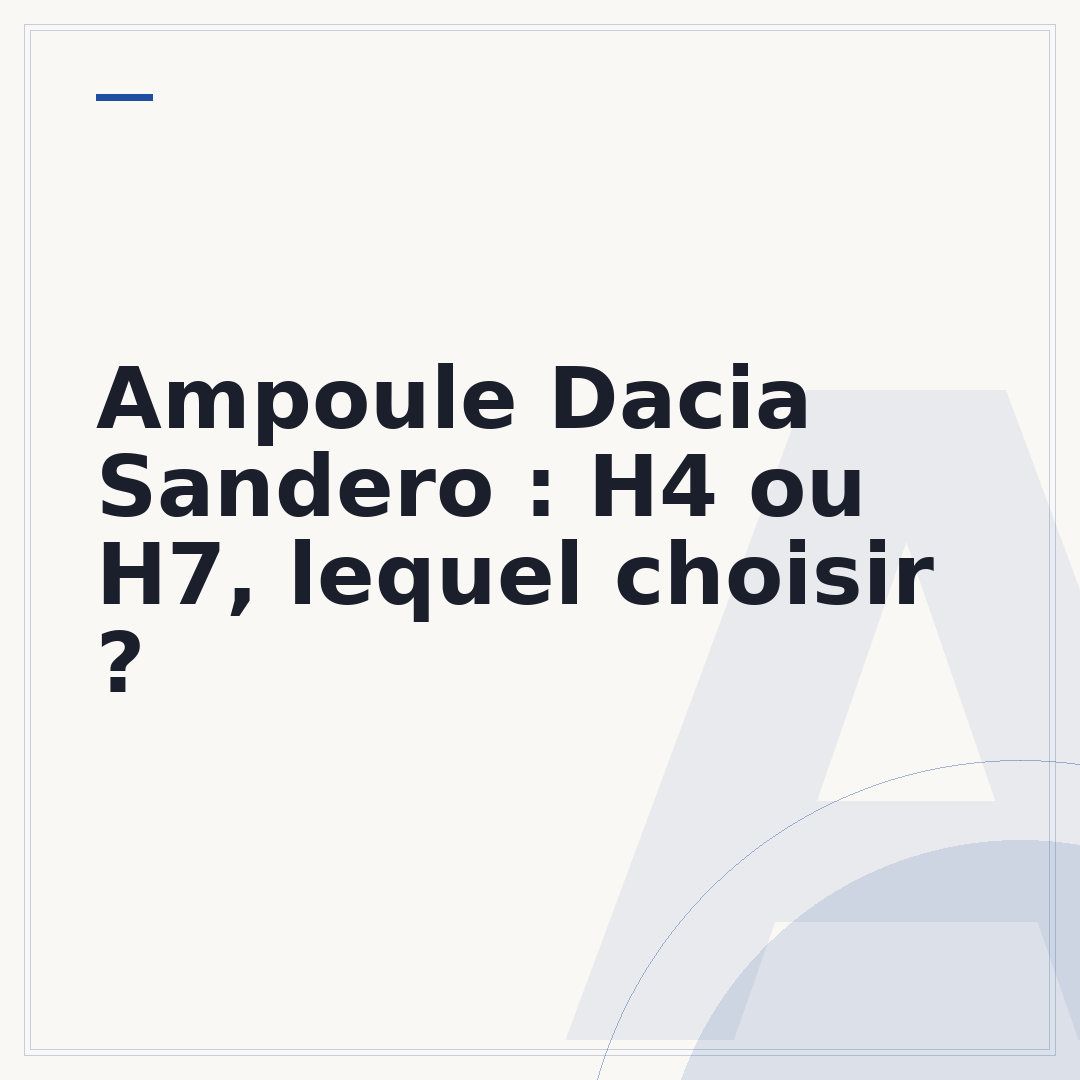 Ampoule Dacia Sandero : H4 ou H7, lequel choisir ?