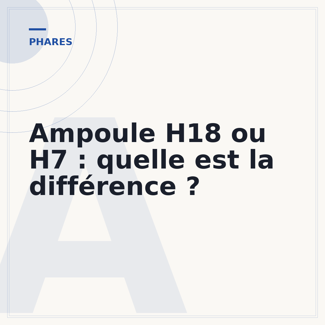 Ampoule H18 ou H7 : quelle est la différence ?