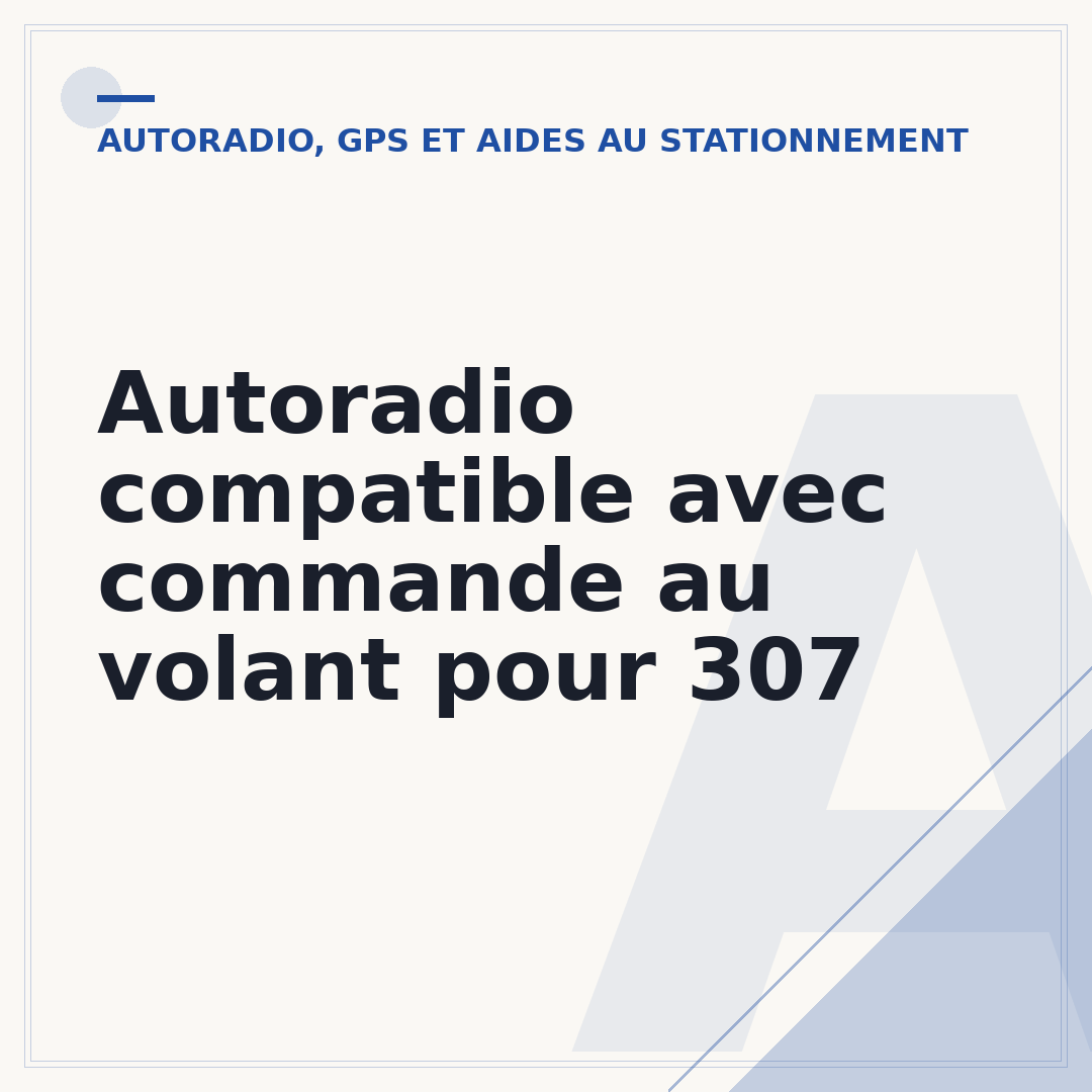 Autoradio compatible avec commande au volant pour 307