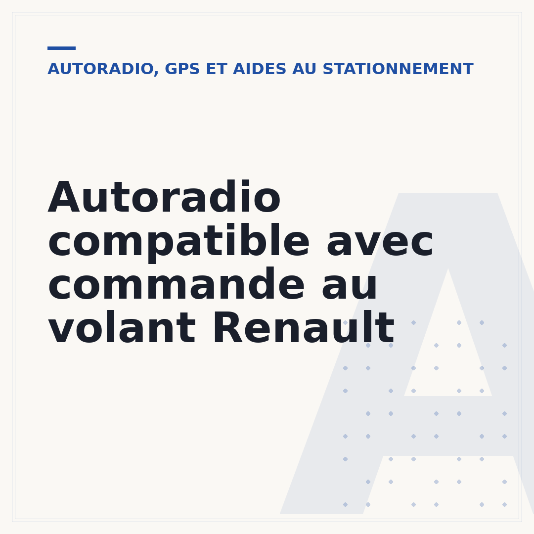 Autoradio compatible avec commande au volant Renault