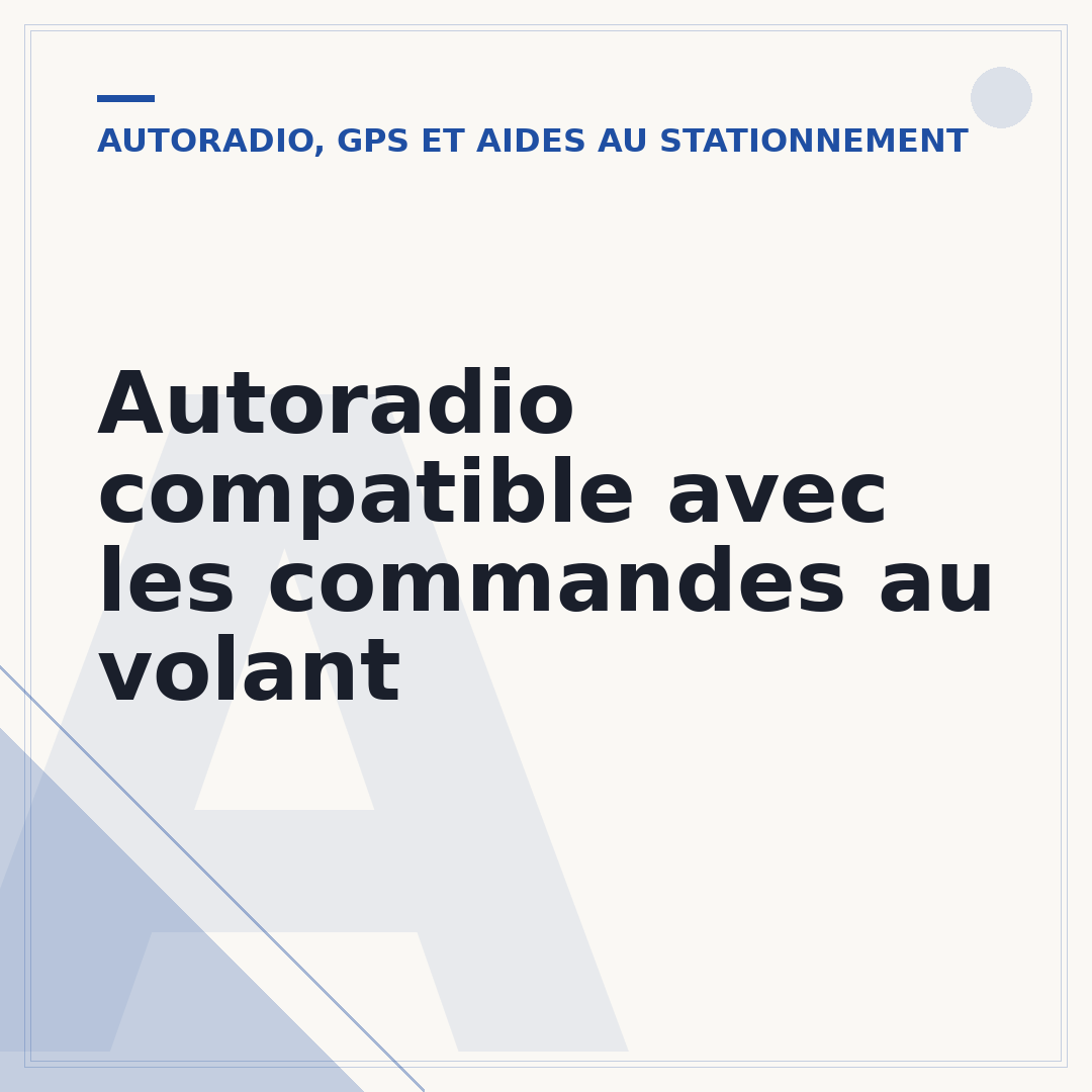 Autoradio compatible avec les commandes au volant