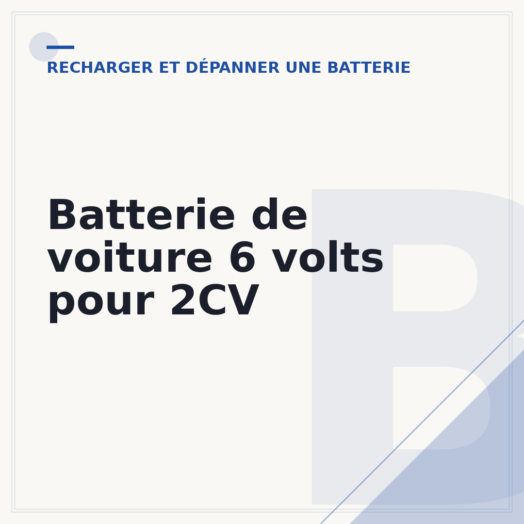 Batterie de voiture 6 volts pour 2CV