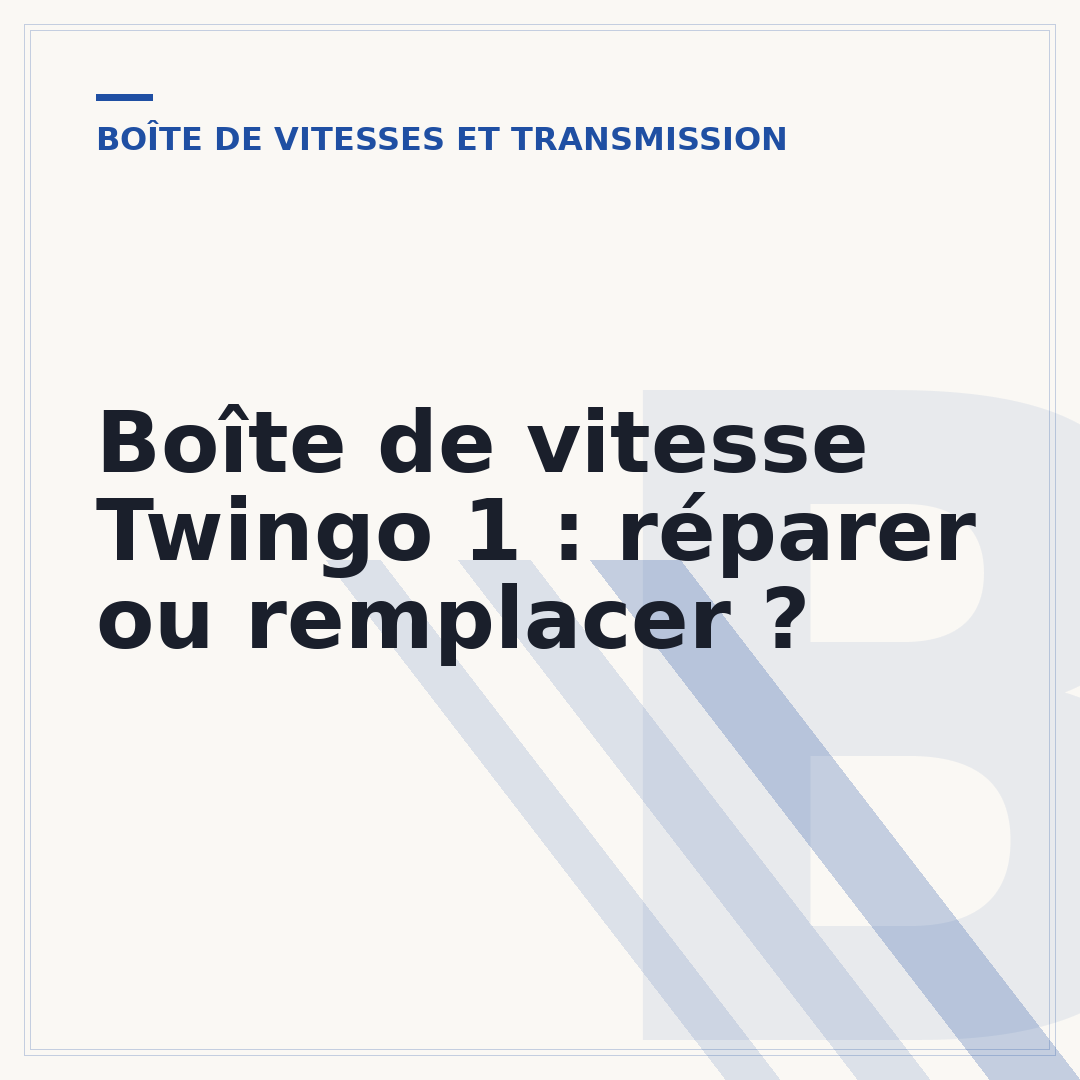 Boîte de vitesse Twingo 1 : réparer ou remplacer ?