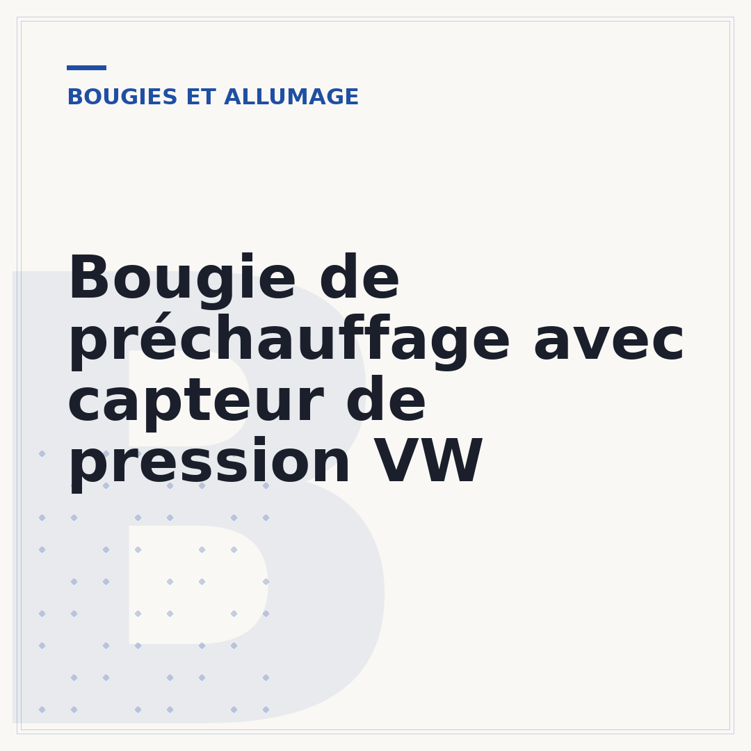 Bougie de préchauffage avec capteur de pression VW