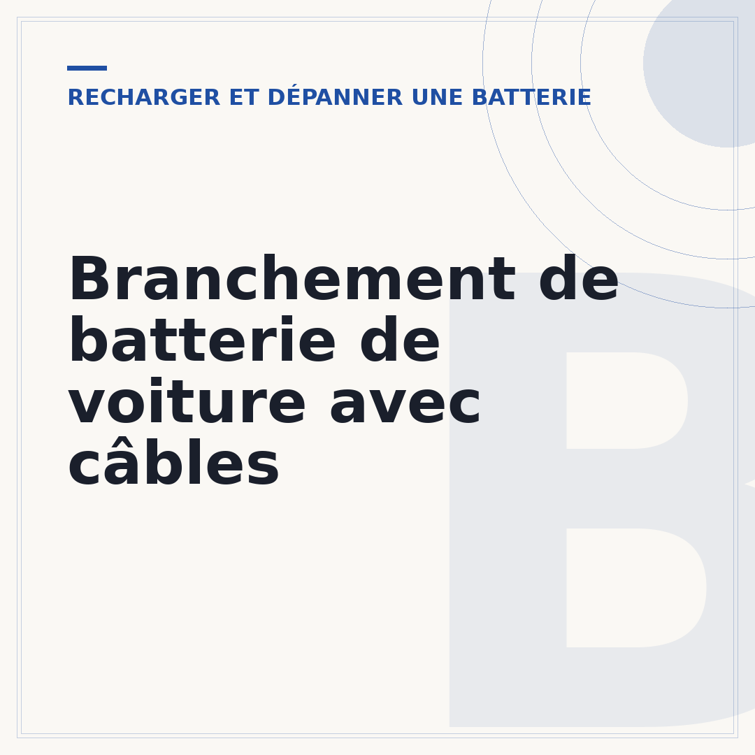 Branchement de batterie de voiture avec câbles