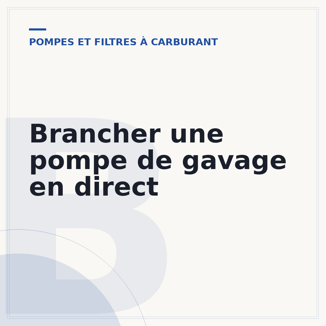 Brancher une pompe de gavage en direct