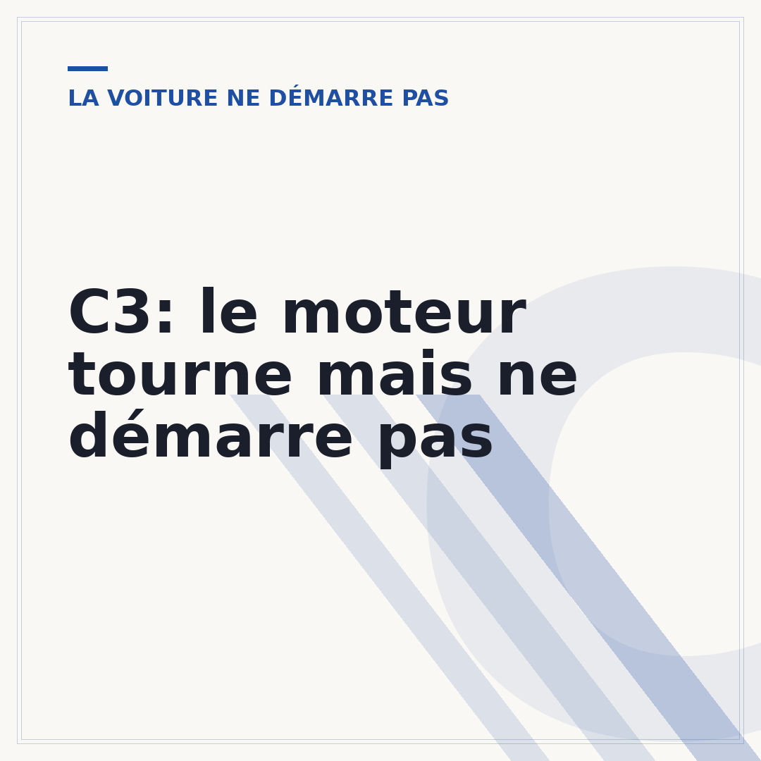 C3: le moteur tourne mais ne démarre pas