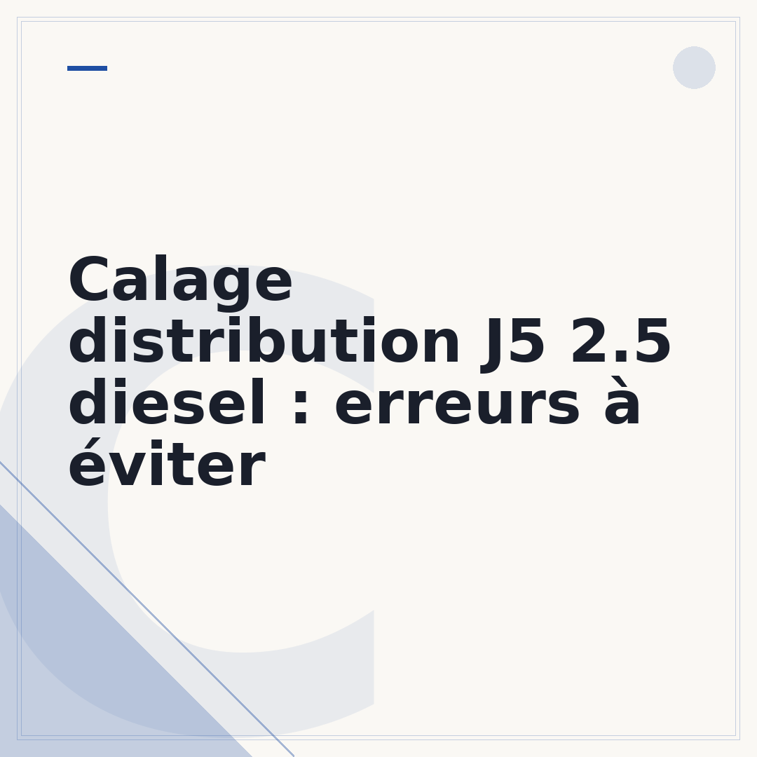 Calage distribution J5 2.5 diesel : erreurs à éviter
