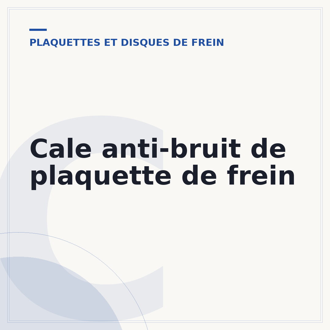 Cale anti-bruit de plaquette de frein