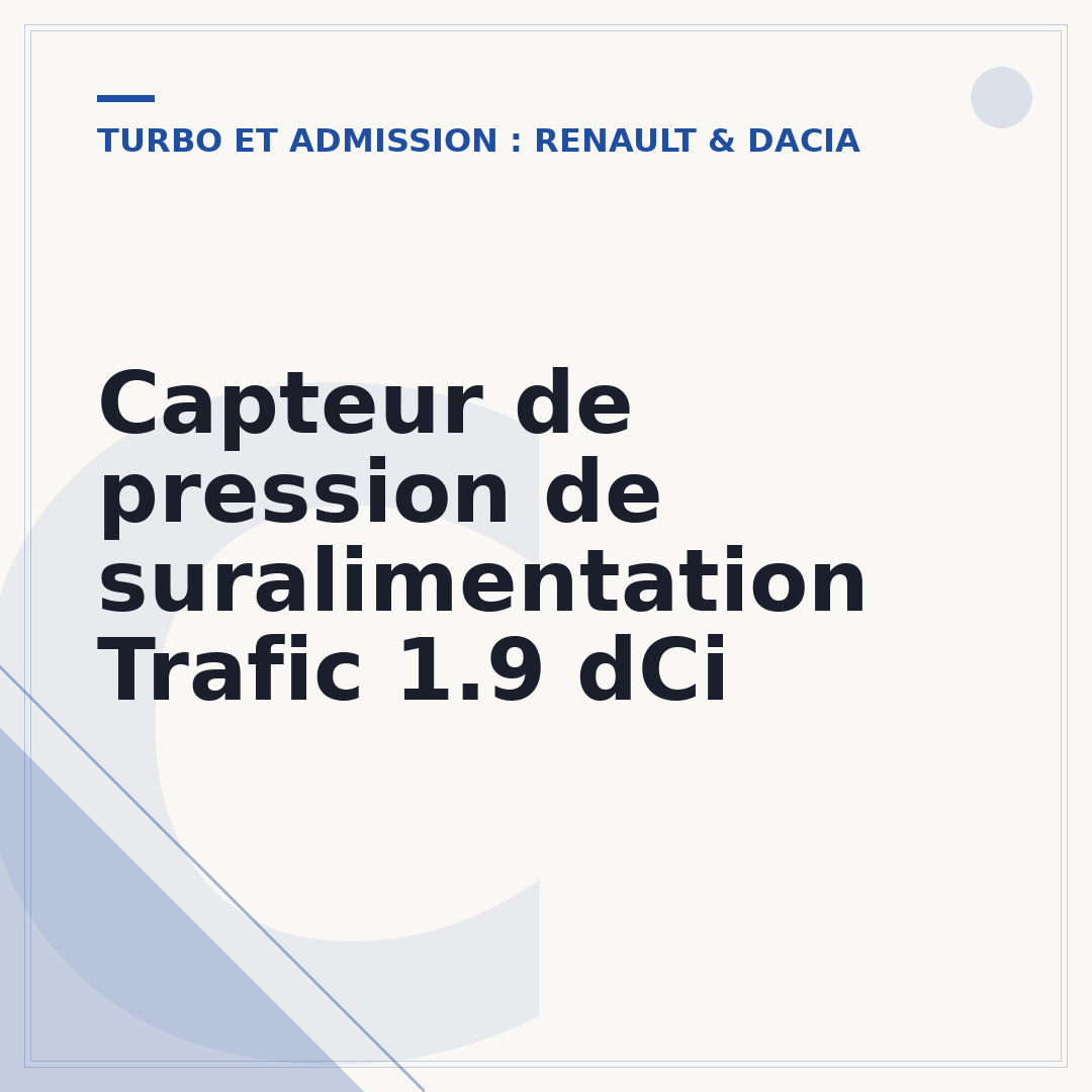 Capteur de pression de suralimentation Trafic 1.9 dCi