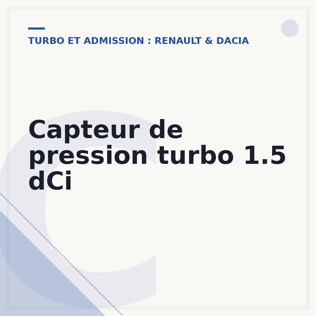 Capteur de pression turbo 1.5 dCi