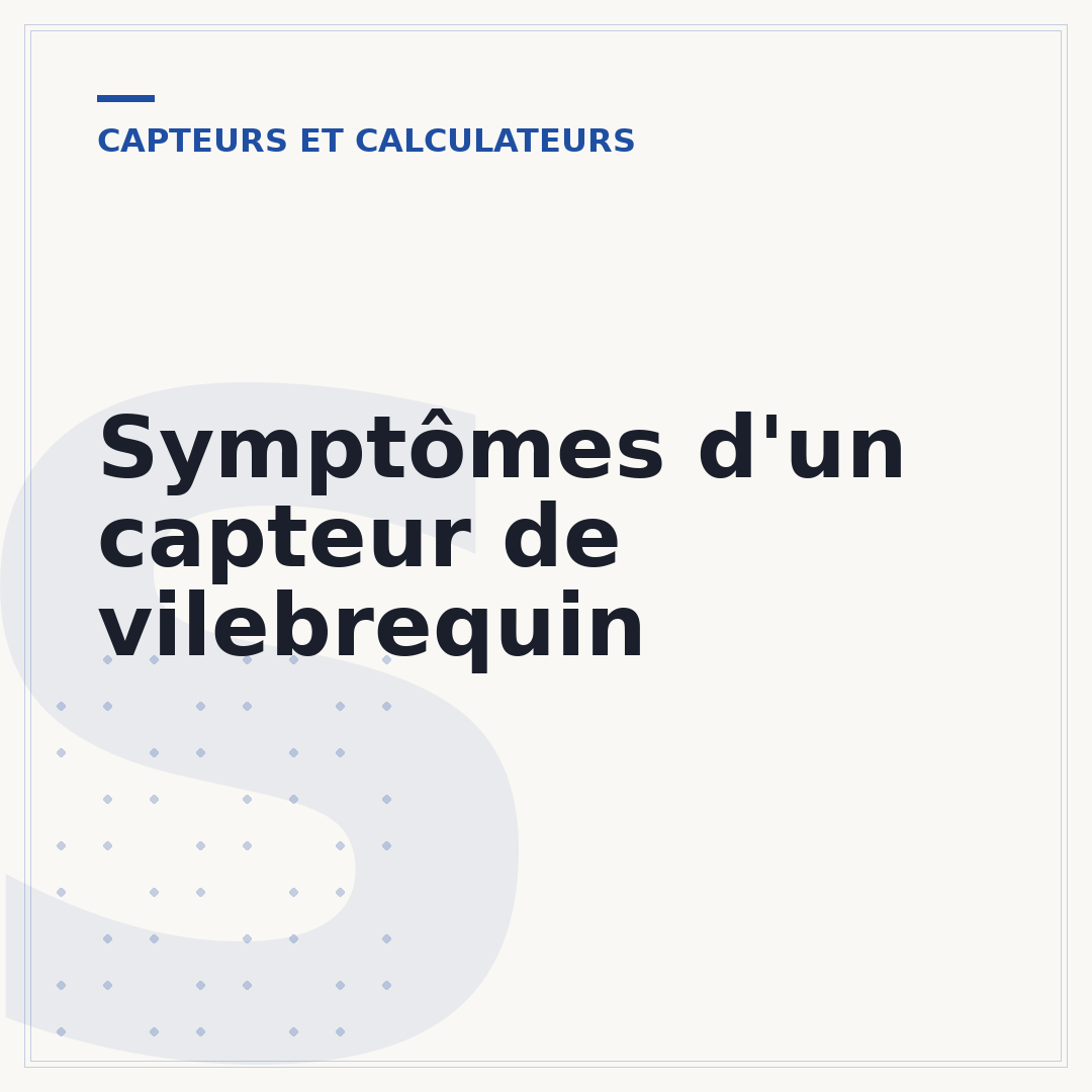 Symptômes d'un capteur de vilebrequin