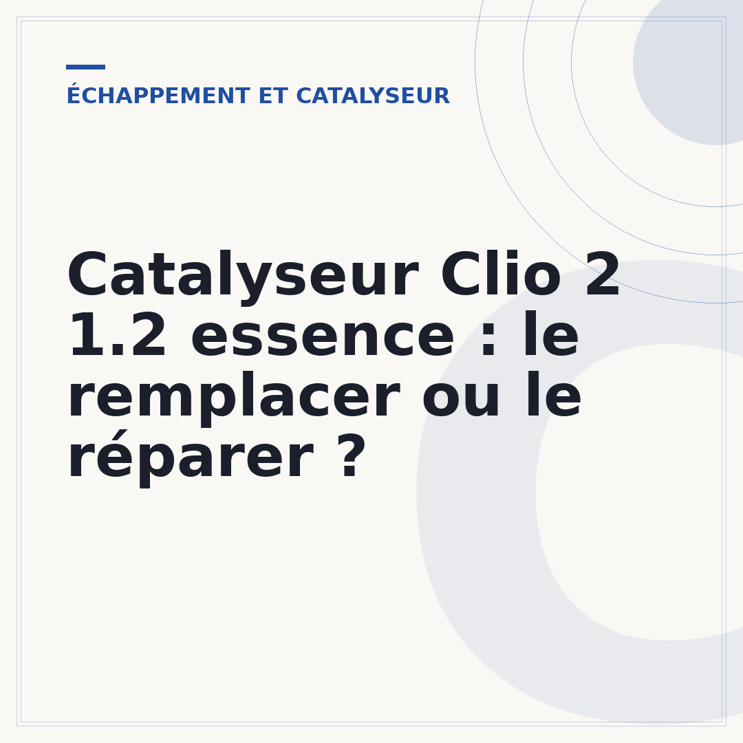 Catalyseur Clio 2 1.2 essence : le remplacer ou le réparer ?