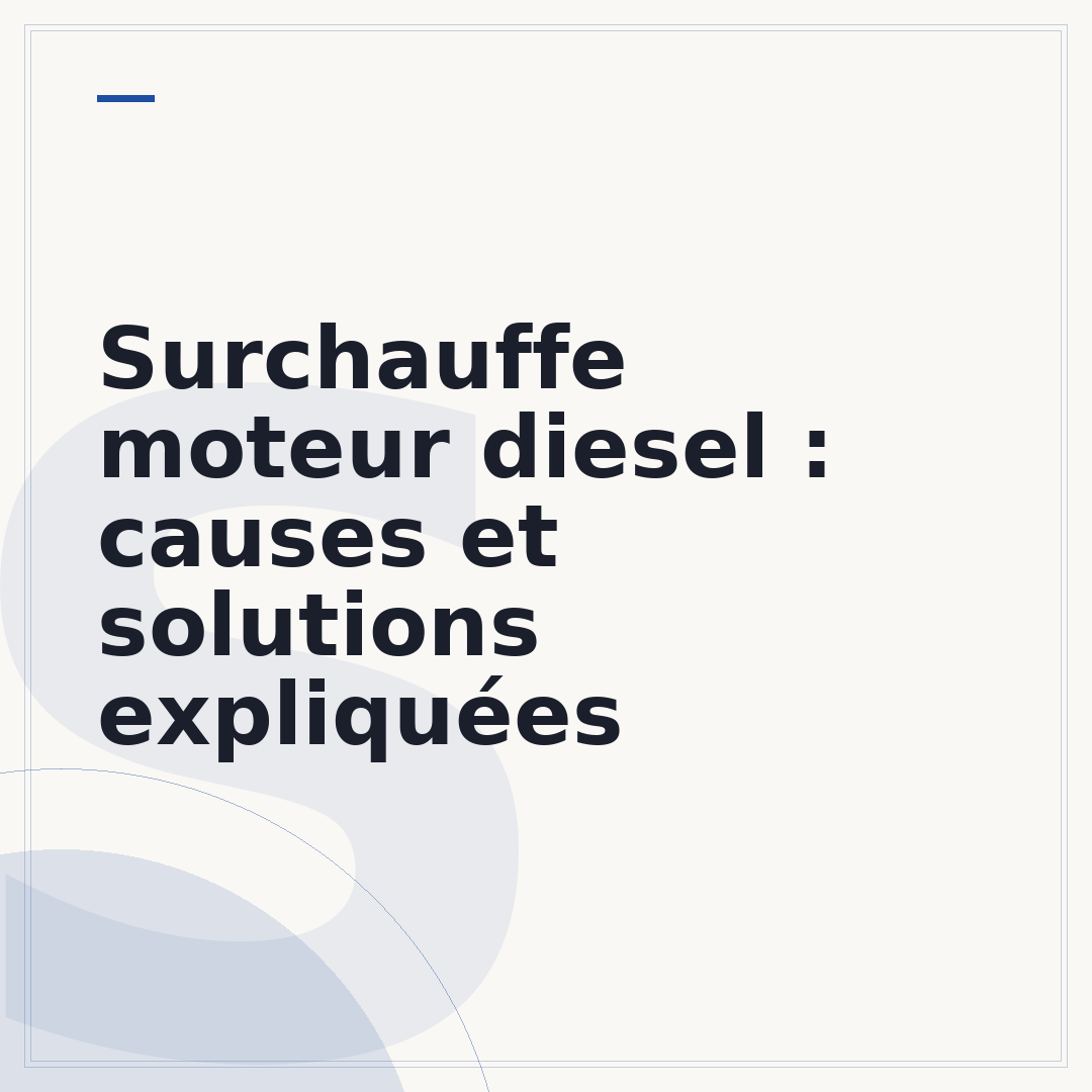 Surchauffe moteur diesel : causes et solutions expliquées