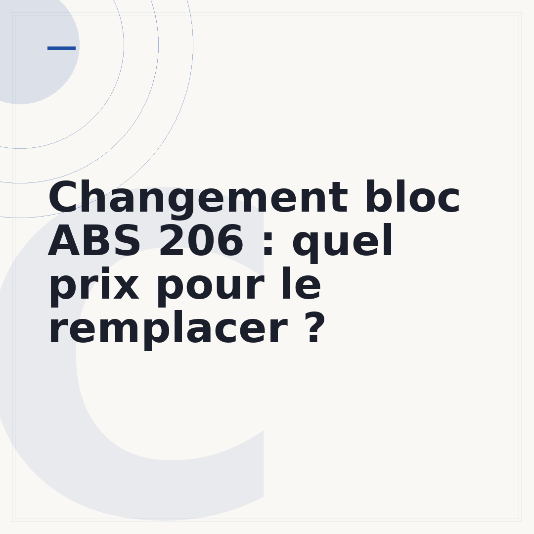 Changement bloc ABS 206 : quel prix pour le remplacer ?