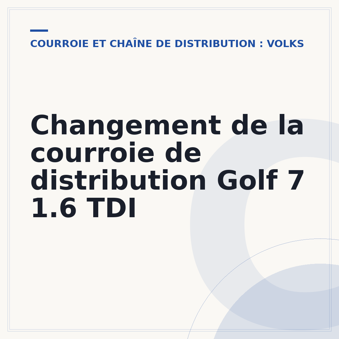 Changement de la courroie de distribution Golf 7 1.6 TDI
