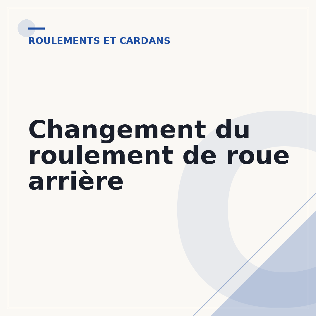Changement du roulement de roue arrière