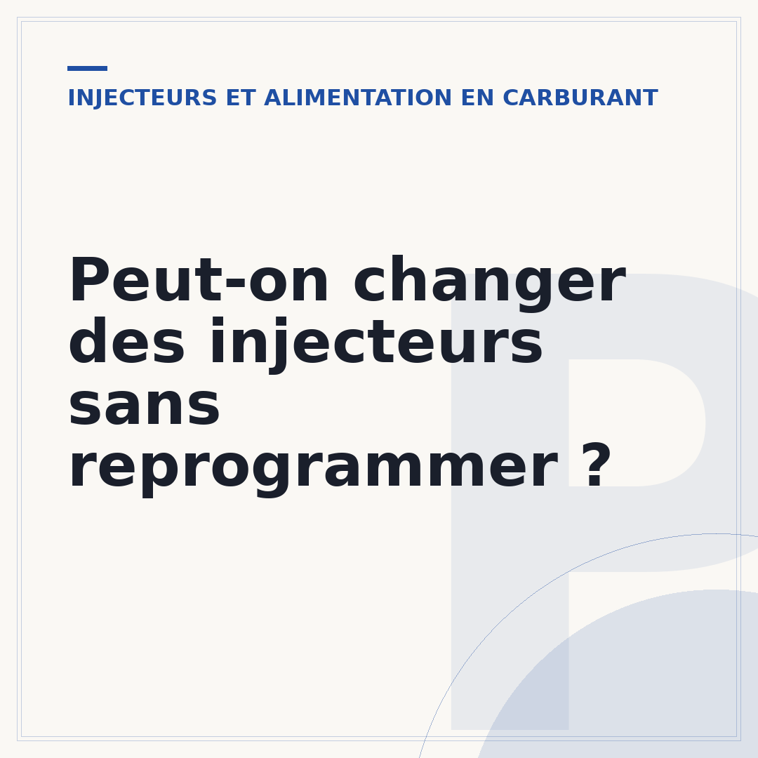 Peut-on changer des injecteurs sans reprogrammer ?
