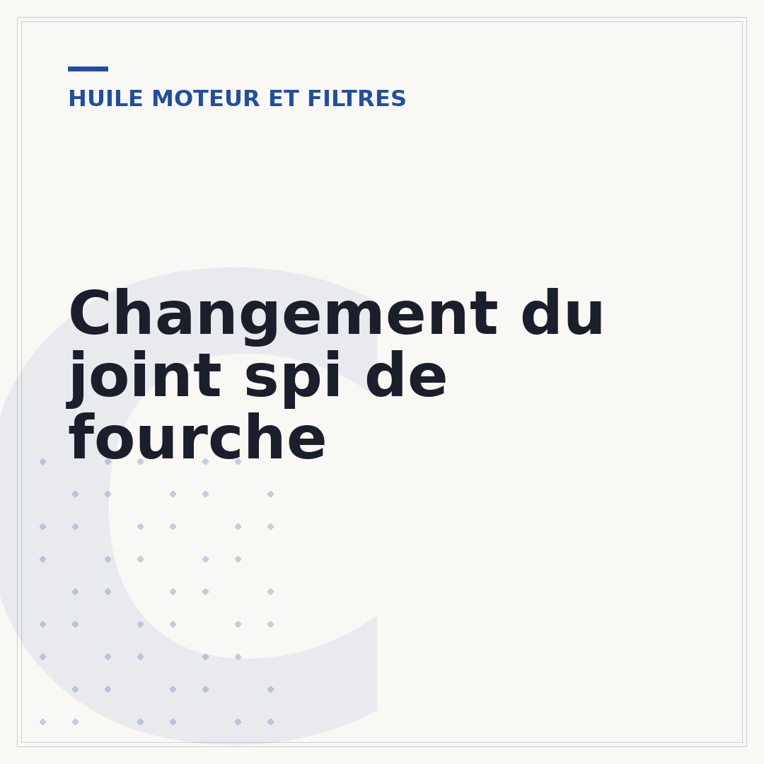 Changement du joint spi de fourche