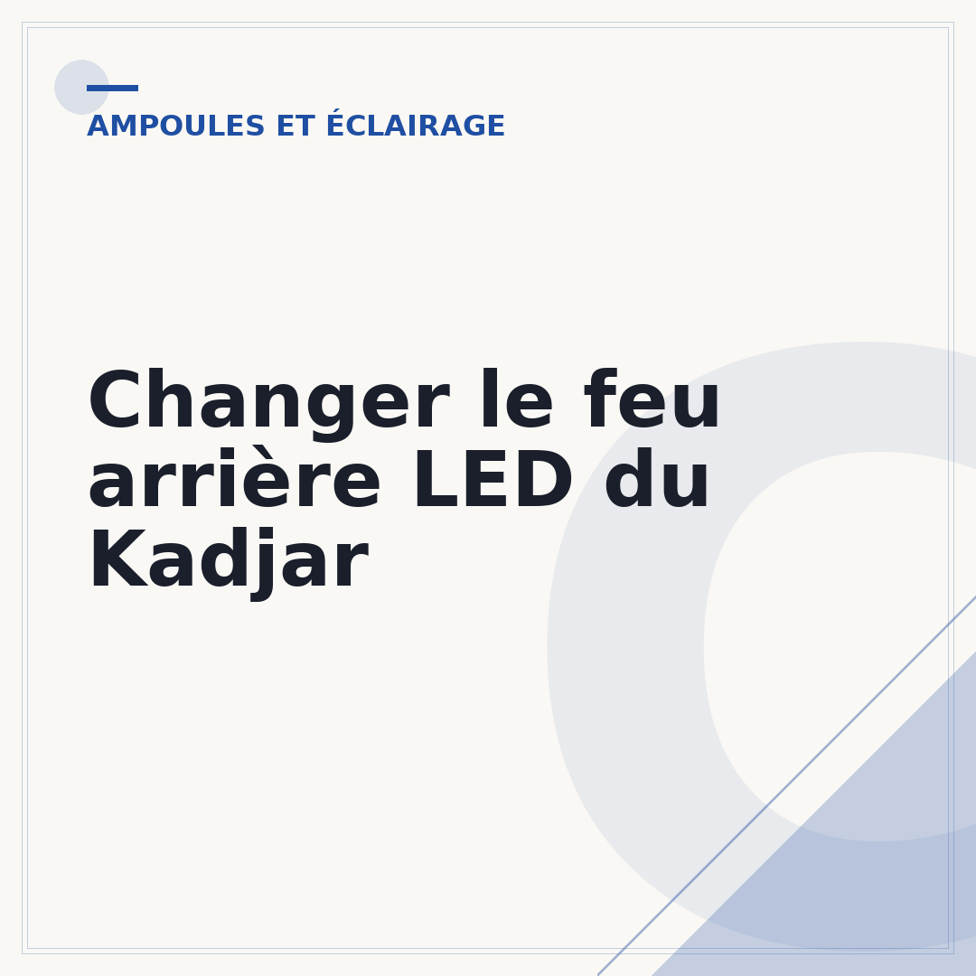 Changer le feu arrière LED du Kadjar