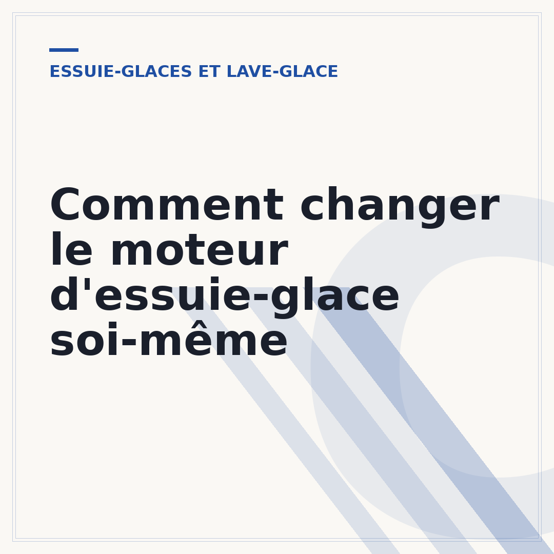Comment changer le moteur d'essuie-glace soi-même