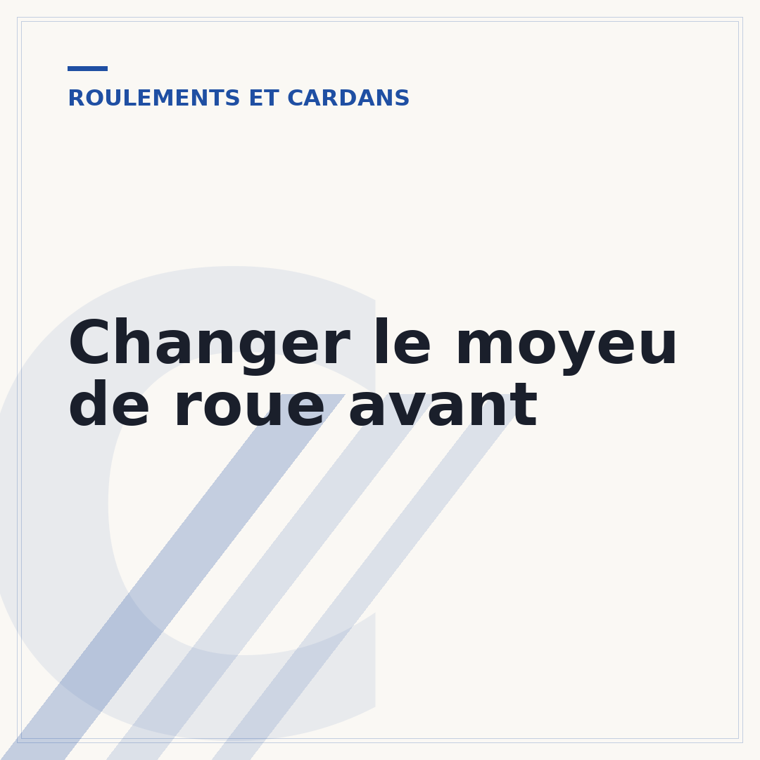Changer le moyeu de roue avant