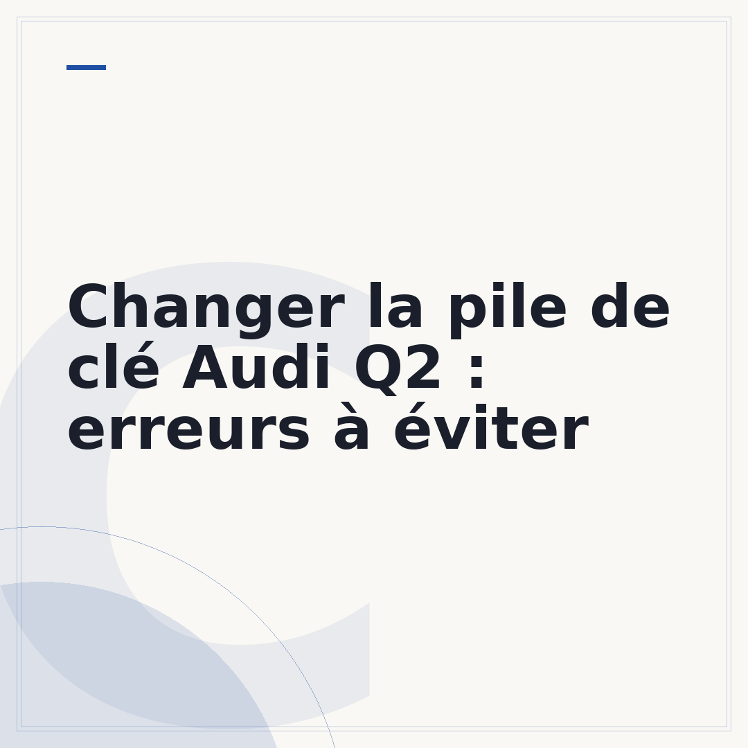 Changer la pile de clé Audi Q2 : erreurs à éviter