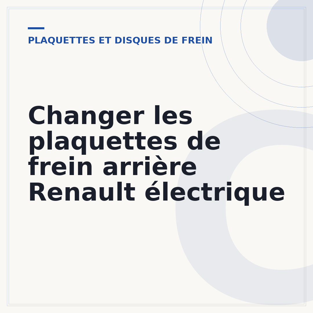 Changer les plaquettes de frein arrière Renault électrique