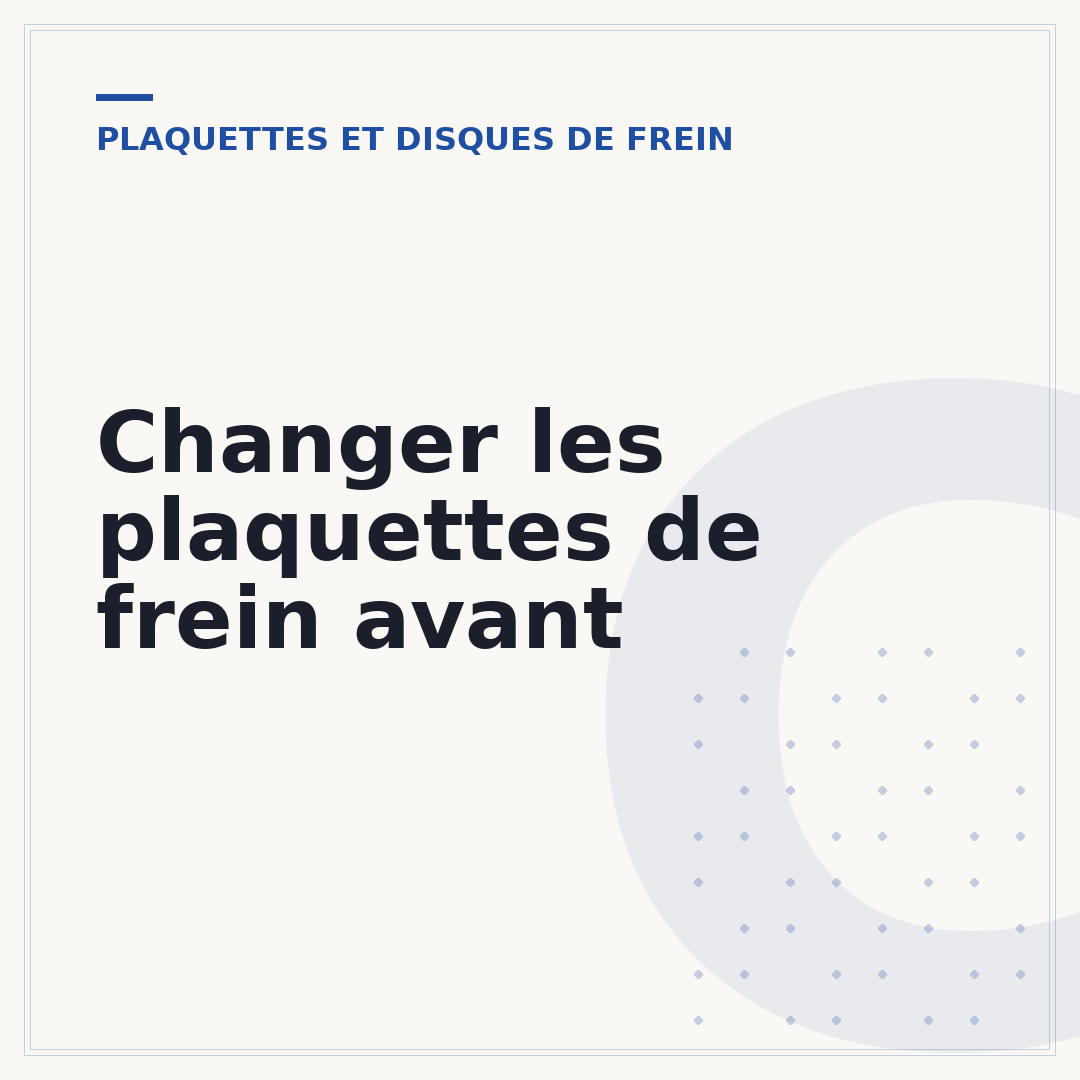 Changer les plaquettes de frein avant