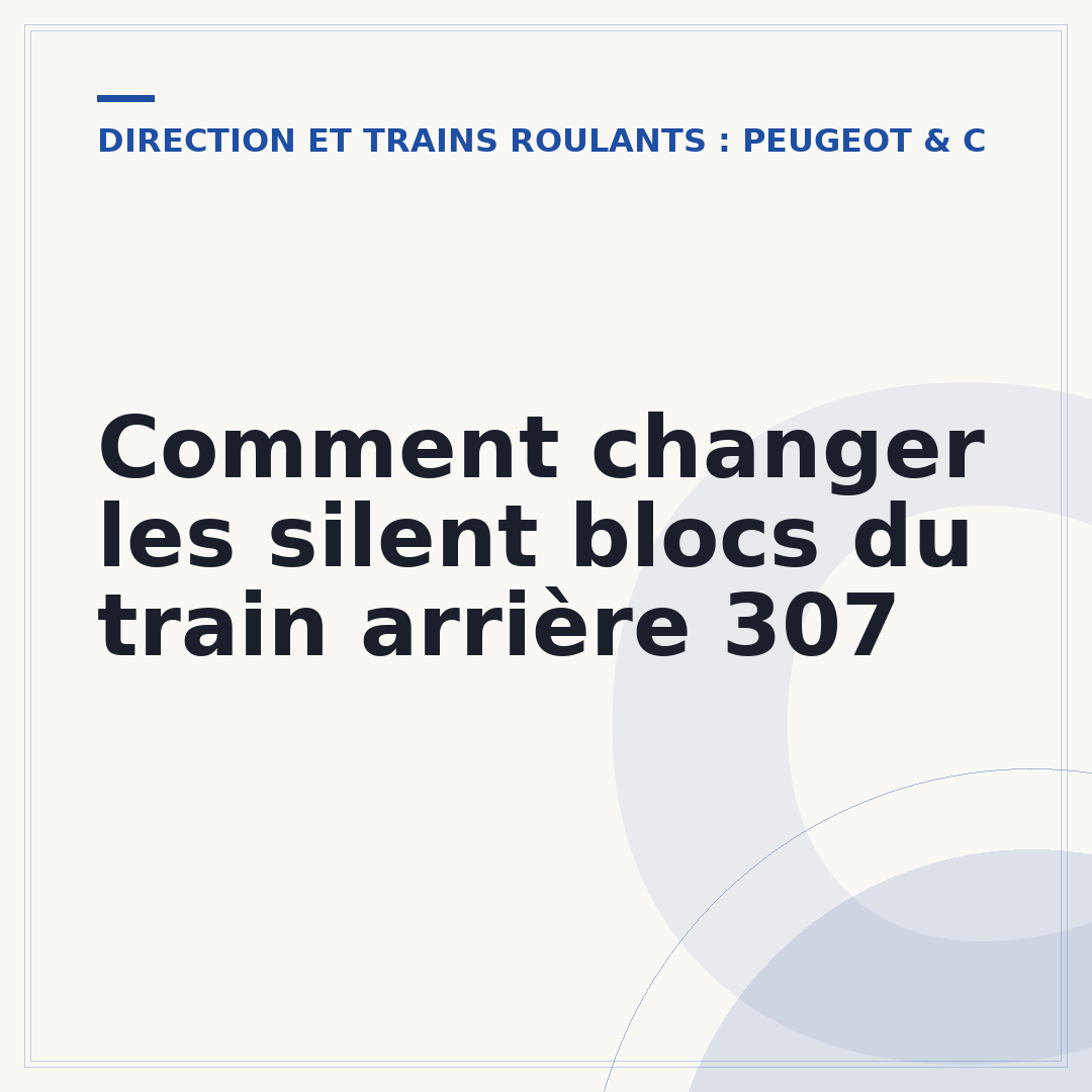 Comment changer les silent blocs du train arrière 307