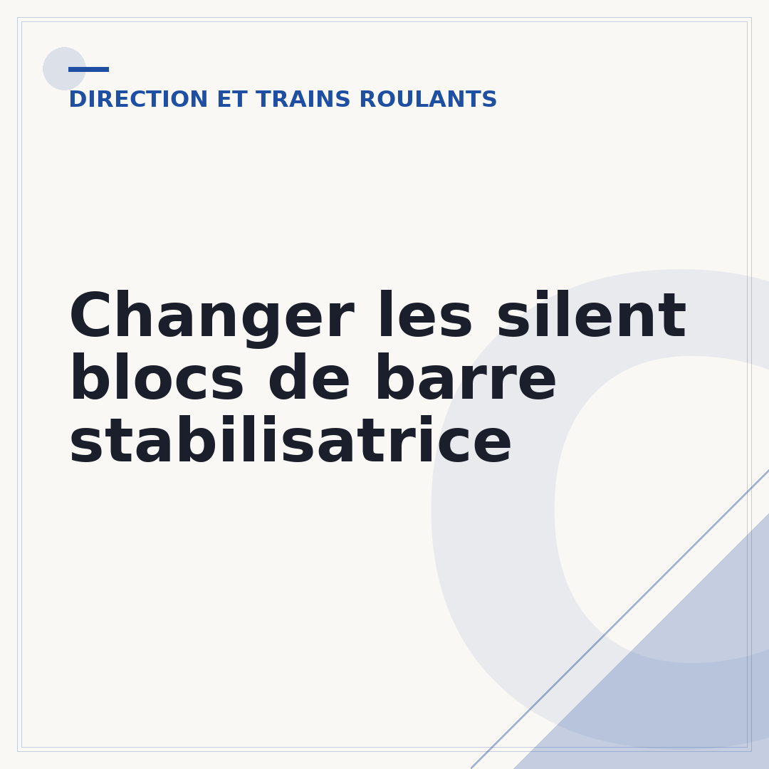 Changer les silent blocs de barre stabilisatrice