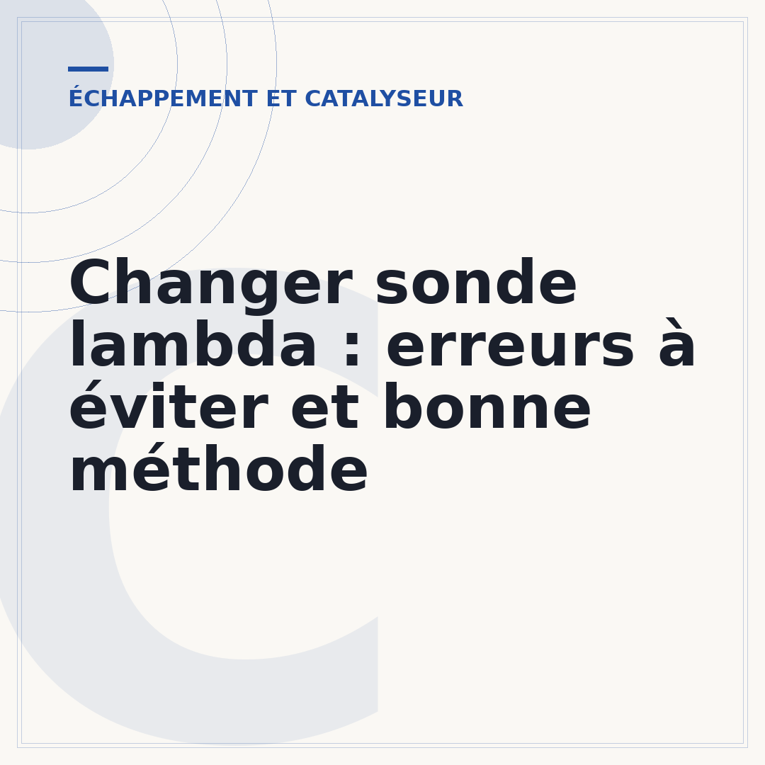 Changer sonde lambda : erreurs à éviter et bonne méthode
