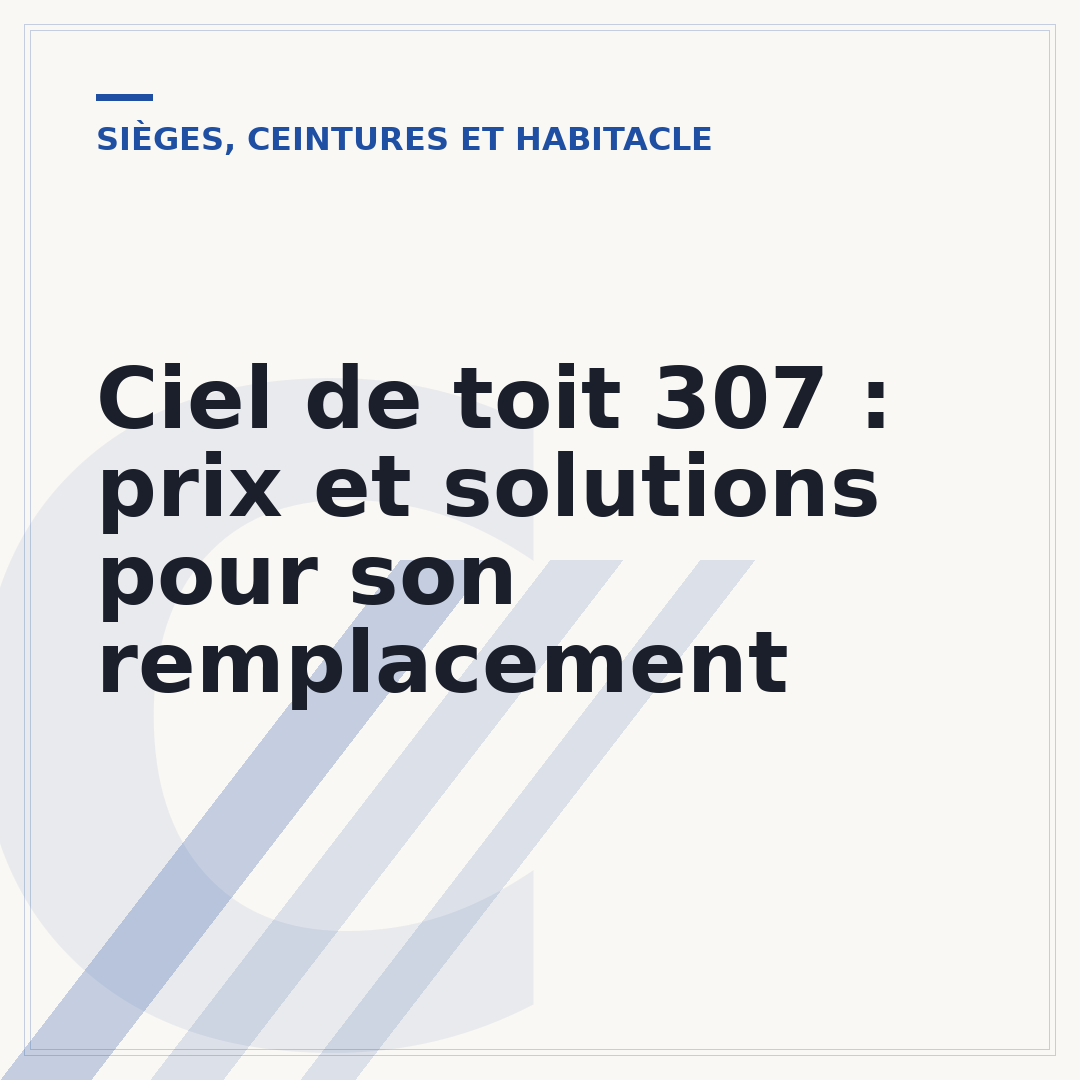 Ciel de toit 307 : prix et solutions pour son remplacement