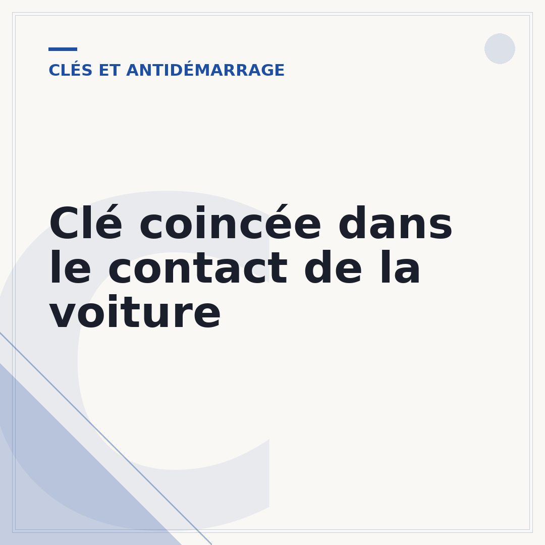 Clé coincée dans le contact de la voiture